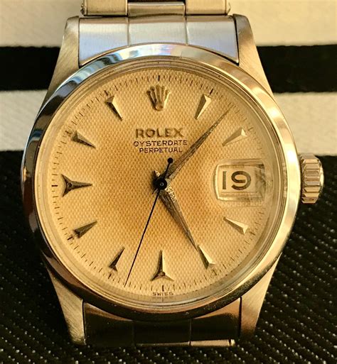 Rolex 6518 Oysterdate Perpetual Waffle Creamy Dial for